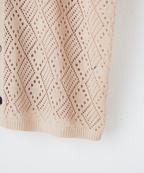 WHIMSIC（ウィムジック）の「【UNISEX/SET UP対応】メッシュジャガードニットシャツ（シャツ/ブラウス・メンズ・アイボリー/チャコールグレー・FREE）」の15枚目の写真