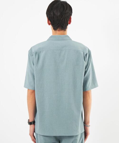 green label relaxing（グリーンレーベルリラクシング）の「ドライエステル オープンカラー シャツ -防シワ・吸水速乾-（シャツ/ブラウス・メンズ・ダークグリーン/ライトブルー/ベージュ・S/M/L/XL）」の12枚目の写真