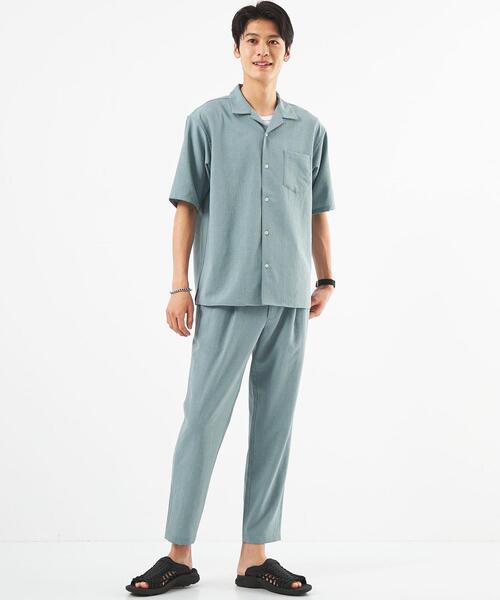 green label relaxing（グリーンレーベルリラクシング）の「ドライエステル オープンカラー シャツ -防シワ・吸水速乾-（シャツ/ブラウス・メンズ・ダークグリーン/ライトブルー/ベージュ・S/M/L/XL）」の21枚目の写真