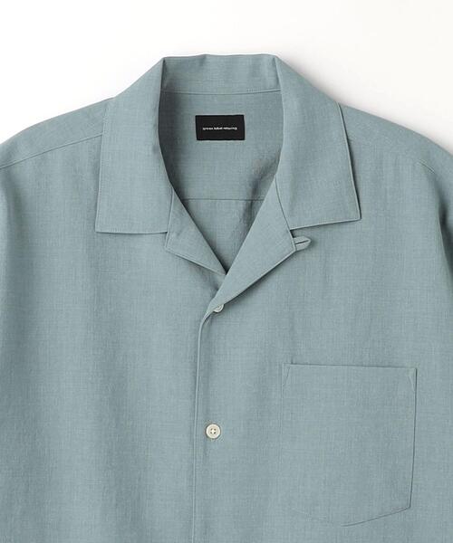 green label relaxing（グリーンレーベルリラクシング）の「ドライエステル オープンカラー シャツ -防シワ・吸水速乾-（シャツ/ブラウス・メンズ・ダークグリーン/ライトブルー/ベージュ・S/M/L/XL）」の4枚目の写真
