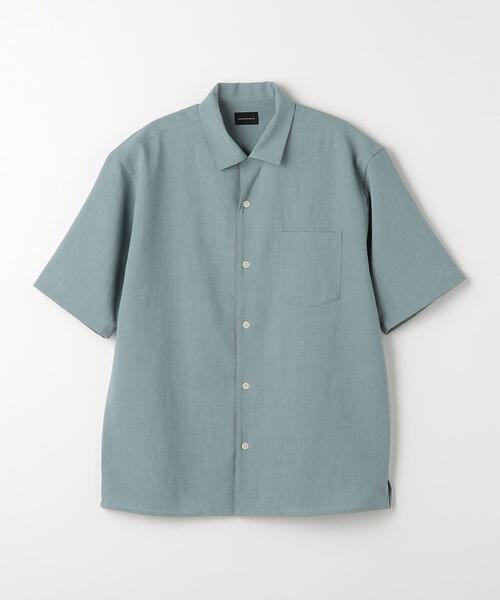 green label relaxing（グリーンレーベルリラクシング）の「ドライエステル オープンカラー シャツ -防シワ・吸水速乾-（シャツ/ブラウス・メンズ・ダークグリーン/ライトブルー/ベージュ・S/M/L/XL）」の7枚目の写真