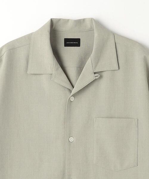 green label relaxing（グリーンレーベルリラクシング）の「ドライエステル オープンカラー シャツ -防シワ・吸水速乾-（シャツ/ブラウス・メンズ・ダークグリーン/ライトブルー/ベージュ・S/M/L/XL）」の5枚目の写真