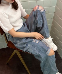 カーゴデニムバギーパンツ