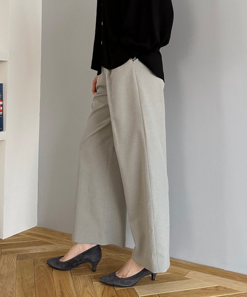 Doux archives（ドゥアルシーヴ）の「ハイウエストタックパンツ（スラックス・レディース・キャメル/グレー/チャコールグレー・FREE）」の10枚目の写真