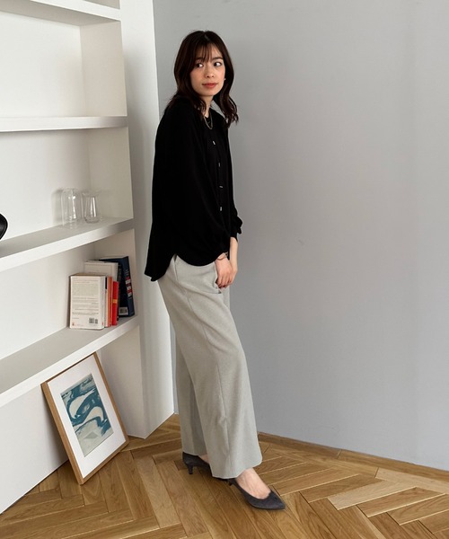 Doux archives（ドゥアルシーヴ）の「ハイウエストタックパンツ（スラックス・レディース・キャメル/グレー/チャコールグレー・FREE）」の19枚目の写真