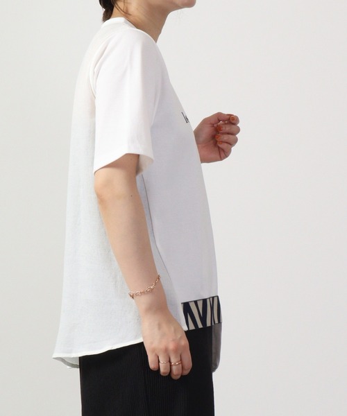 セール】韓国製 AMOURロゴ 裾切替え 配色 半袖Tシャツ（Tシャツ