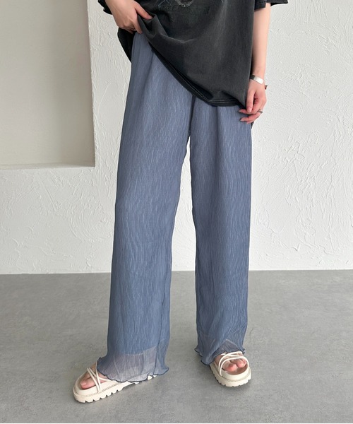 apres jour mignon（アプレジュールミニョン）の「クリンクルイージーパンツ【ZOZOTOWN限定アイテム】（その他パンツ・レディース・ブラウン系その他/ブルー/アイボリー/ブラック・SMALL/MEDIUM/X-LARGE）」の4枚目の写真