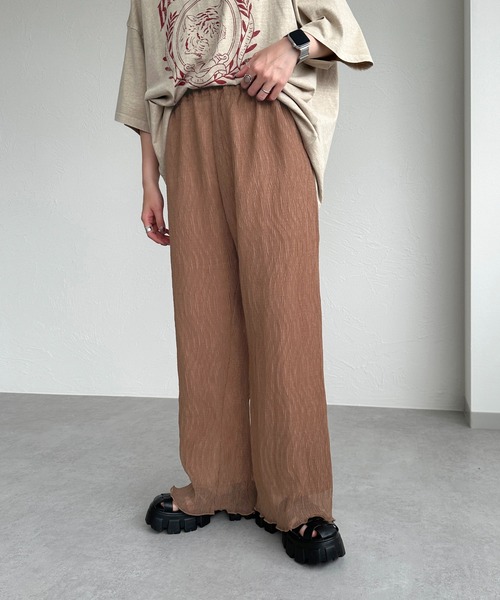 apres jour mignon（アプレジュールミニョン）の「クリンクルイージーパンツ【ZOZOTOWN限定アイテム】（その他パンツ・レディース・ブラウン系その他/ブルー/アイボリー/ブラック・SMALL/MEDIUM/X-LARGE）」の21枚目の写真