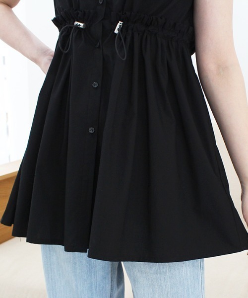 MODE ROBE（モードローブ）の「ウエストドロストノースリーブトップス（Tシャツ/カットソー・レディース・ホワイト/ブルー/ブラック・FREE）」の20枚目の写真