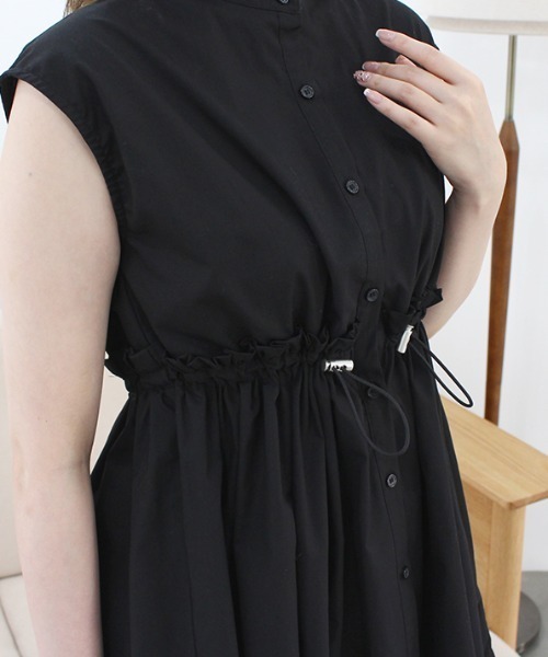 MODE ROBE（モードローブ）の「ウエストドロストノースリーブトップス（Tシャツ/カットソー・レディース・ホワイト/ブルー/ブラック・FREE）」の9枚目の写真