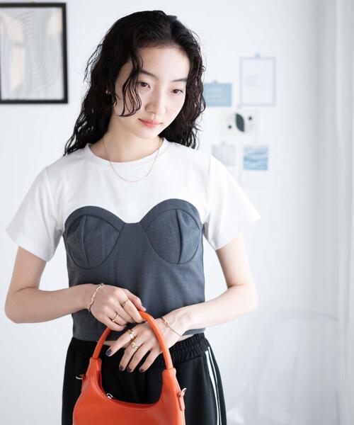 WEGO(ウィゴー)の「WEGO/ビスチェドッキングT(Tシャツ/カットソー・レディース・グレー/ブラック・FREE)」の15枚目の写真
