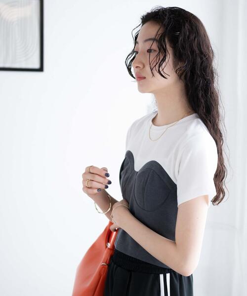 WEGO(ウィゴー)の「WEGO/ビスチェドッキングT(Tシャツ/カットソー・レディース・グレー/ブラック・FREE)」の16枚目の写真