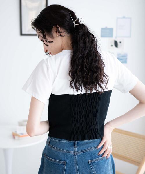 WEGO(ウィゴー)の「WEGO/ビスチェドッキングT(Tシャツ/カットソー・レディース・グレー/ブラック・FREE)」の11枚目の写真