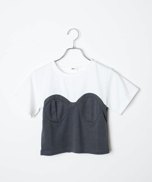 WEGO(ウィゴー)の「WEGO/ビスチェドッキングT(Tシャツ/カットソー・レディース・グレー/ブラック・FREE)」の19枚目の写真