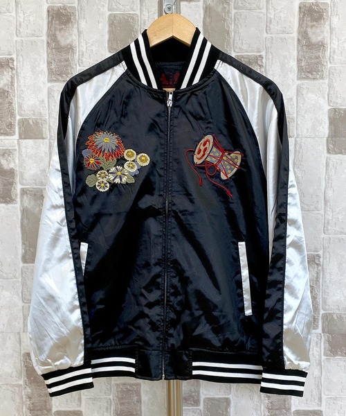 TopIsm(トップイズム)の「スカジャン 狼,芸者,単龍,銀龍(スカジャン・メンズ・ブラック/ダークグリーン/ブラック系その他/パープル/ブラック系その他2・L/M/XL)」の12枚目の写真