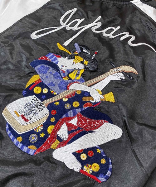 TopIsm(トップイズム)の「スカジャン 狼,芸者,単龍,銀龍(スカジャン・メンズ・ブラック/ダークグリーン/ブラック系その他/パープル/ブラック系その他2・L/M/XL)」の17枚目の写真