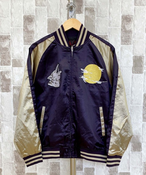 TopIsm(トップイズム)の「スカジャン 狼,芸者,単龍,銀龍(スカジャン・メンズ・ブラック/ダークグリーン/ブラック系その他/パープル/ブラック系その他2・L/M/XL)」の21枚目の写真