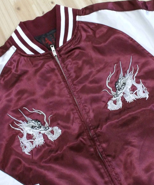 TopIsm（トップイズム）の「スカジャン 狼,芸者,単龍,銀龍（スカジャン・メンズ・ブラック/ダークグリーン/ブラック系その他/パープル/ブラック系その他2・L/M/XL）」の13枚目の写真