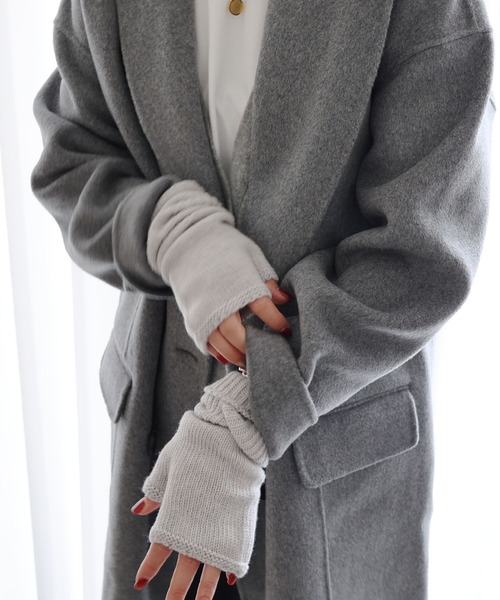 andme（アンドミー）の「ウール混アームウォーマー（アームカバー・レディース・グレー/ブラウン/ダークネイビー/オートミール・FREE）」の6枚目の写真