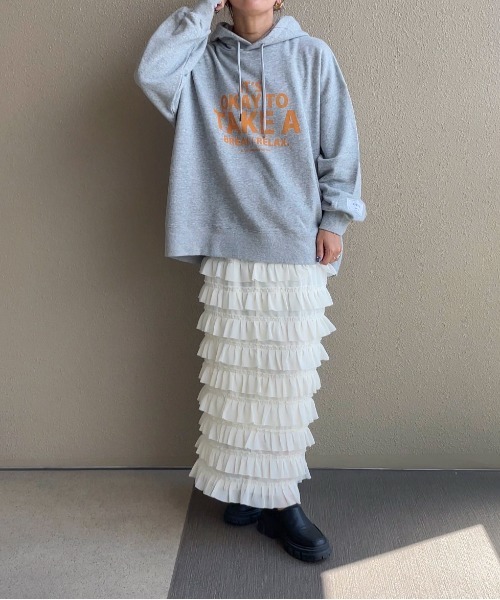 feepur by saya（フェピュールバイサヤ）の「アソートロゴビッグパーカー（パーカー・レディース・ブラック/チャコールグレー/オフホワイト/杢グレー・MEDIUM）」の14枚目の写真