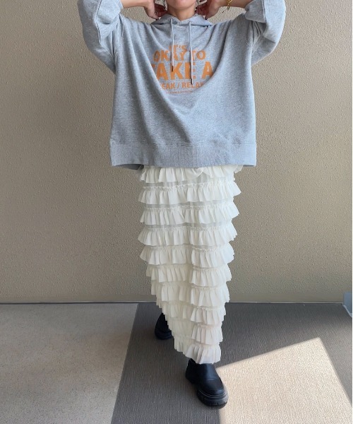 feepur by saya（フェピュールバイサヤ）の「アソートロゴビッグパーカー（パーカー・レディース・ブラック/チャコールグレー/オフホワイト/杢グレー・MEDIUM）」の17枚目の写真