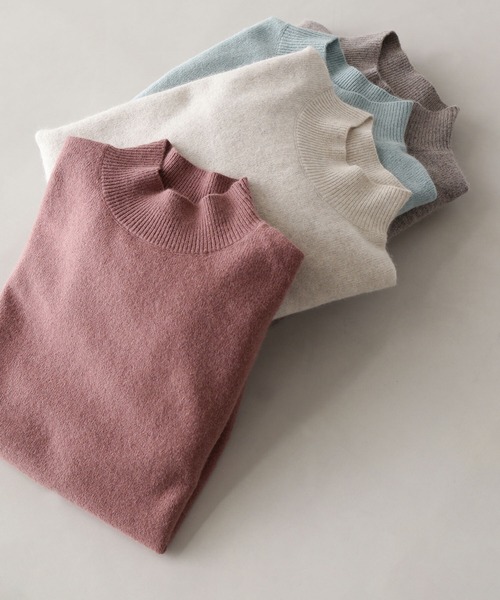 NATURAL BEAUTY BASIC（ナチュラルビューティーベーシック）の「◇ＦＯＸ混ジェントリーニットシリーズ（ニット/セーター・レディース・ベージュ/オフホワイト/ライトグリーン/ピンク・FREE）」の4枚目の写真