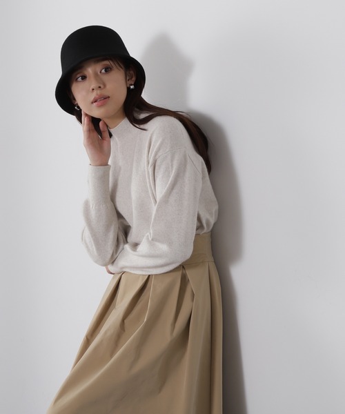 NATURAL BEAUTY BASIC（ナチュラルビューティーベーシック）の「◇ＦＯＸ混ジェントリーニットシリーズ（ニット/セーター・レディース・ベージュ/オフホワイト/ライトグリーン/ピンク・FREE）」の5枚目の写真