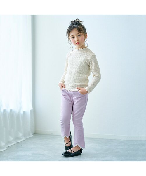 apres les cours（アプレレクール）の「【WEB限定】ぽこぽこジャガードTシャツ（Tシャツ/カットソー・キッズ・グリーン/ラベンダー/アイボリー・130/80/90/140/110/100/120）」の19枚目の写真