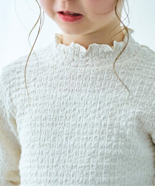 apres les cours（アプレレクール）の「【WEB限定】ぽこぽこジャガードTシャツ（Tシャツ/カットソー・キッズ・グリーン/ラベンダー/アイボリー・130/80/90/140/110/100/120）」の13枚目の写真