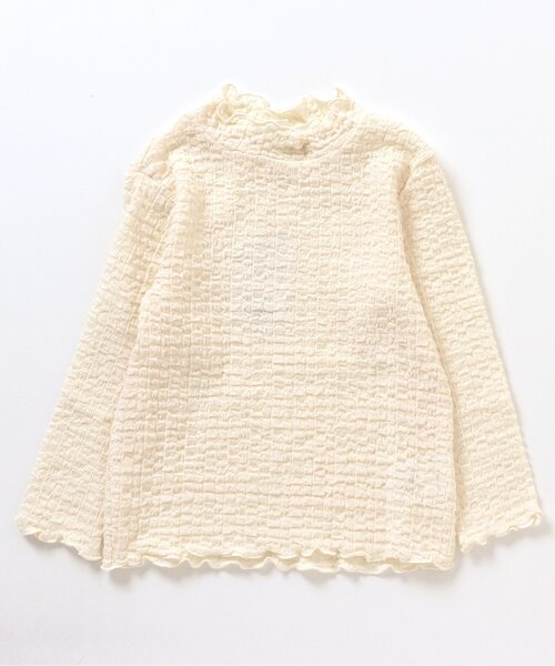 apres les cours（アプレレクール）の「【WEB限定】ぽこぽこジャガードTシャツ（Tシャツ/カットソー・キッズ・グリーン/ラベンダー/アイボリー・130/80/90/140/110/100/120）」の11枚目の写真