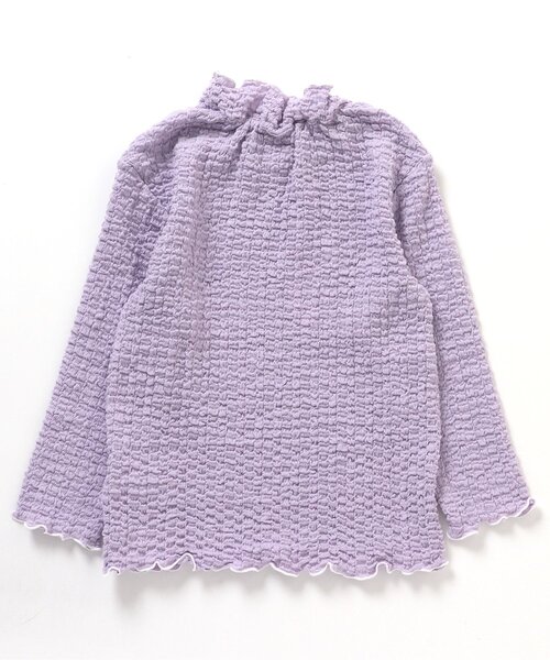 apres les cours（アプレレクール）の「【WEB限定】ぽこぽこジャガードTシャツ（Tシャツ/カットソー・キッズ・グリーン/ラベンダー/アイボリー・130/80/90/140/110/100/120）」の7枚目の写真