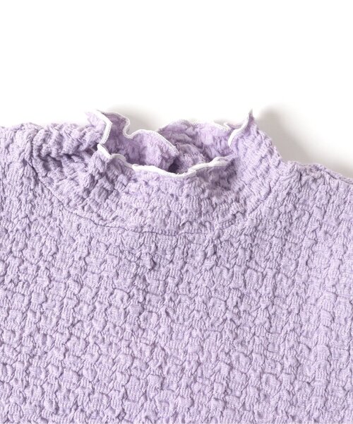 apres les cours（アプレレクール）の「【WEB限定】ぽこぽこジャガードTシャツ（Tシャツ/カットソー・キッズ・グリーン/ラベンダー/アイボリー・130/80/90/140/110/100/120）」の6枚目の写真