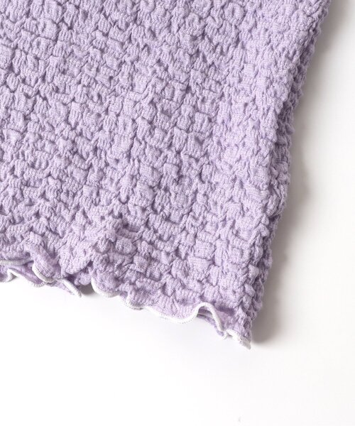 apres les cours（アプレレクール）の「【WEB限定】ぽこぽこジャガードTシャツ（Tシャツ/カットソー・キッズ・グリーン/ラベンダー/アイボリー・130/80/90/140/110/100/120）」の4枚目の写真