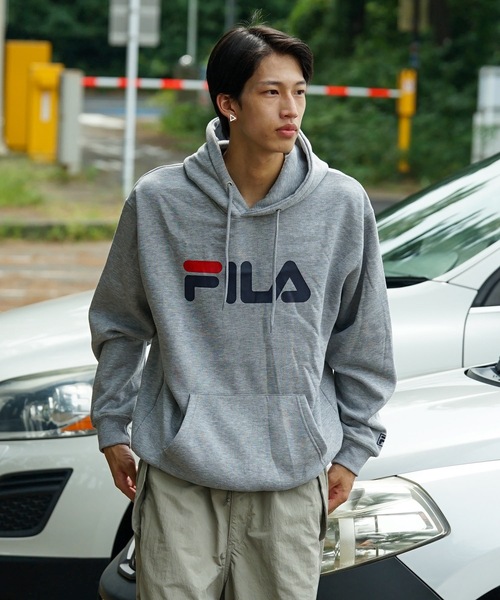 【FILA/フィラ】デカロゴプリント 裏起毛フーディー プルパーカー（パーカー）｜FILA（フィラ）