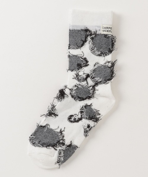 .KOM（ドットコム）の「『.KOM/ドットケーオーエム』ダメージソックス【Y】【CN】（ソックス/靴下・レディース・ブラック/ホワイト・FREE）」の14枚目の写真