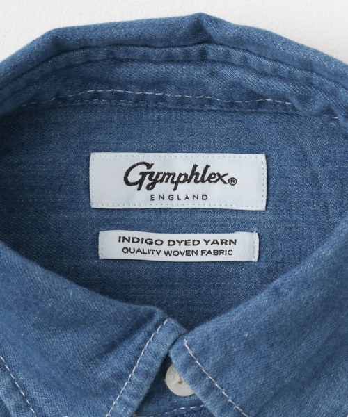 GYMPHLEX（ジムフレックス）の「GYMPHLEX　BUTTONDOWN SHIRTS LONG-SLEEVE（シャツ/ブラウス・レディース・インディゴブルー/ライトインディゴブルー・14）」の8枚目の写真