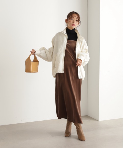 N.（N. Natural Beauty Basic）（エヌエヌナチュラルビューティーベーシック）の「◆バルーンナイロンブルゾン（ブルゾン・レディース・ブラック/オフホワイト/イエロー・MEDIUM）」の5枚目の写真