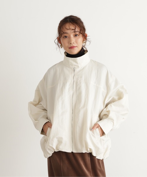 N.（N. Natural Beauty Basic）（エヌエヌナチュラルビューティーベーシック）の「◆バルーンナイロンブルゾン（ブルゾン・レディース・ブラック/オフホワイト/イエロー・MEDIUM）」の9枚目の写真