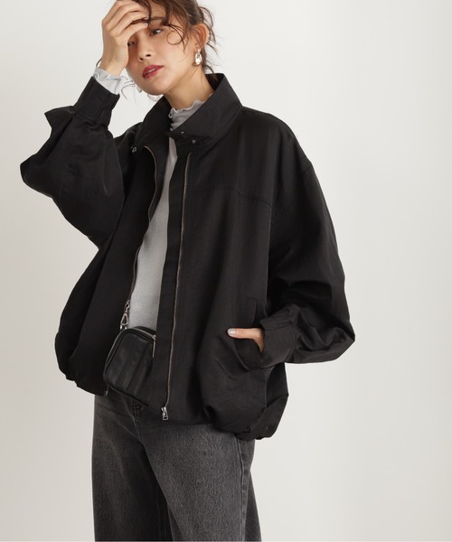 N.（N. Natural Beauty Basic）（エヌエヌナチュラルビューティーベーシック）の「◆バルーンナイロンブルゾン（ブルゾン・レディース・ブラック/オフホワイト/イエロー・MEDIUM）」の15枚目の写真