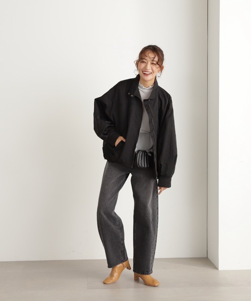 N.（N. Natural Beauty Basic）（エヌエヌナチュラルビューティーベーシック）の「◆バルーンナイロンブルゾン（ブルゾン・レディース・ブラック/オフホワイト/イエロー・MEDIUM）」の17枚目の写真