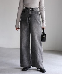 スラブワイドデニムパンツ