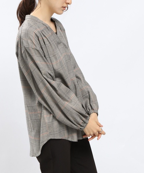 GLOBAL WORK Smile Seed Store(グローバルワーク スマイルシードストア)の「レーヨンスキッパーブラウス/965458(シャツ/ブラウス・レディース・チャコール/グレー系その他/杢グレー/グレー系その他6/グレー・X-LARGE/SMALL/MEDIUM/LARGE)」の3枚目の写真