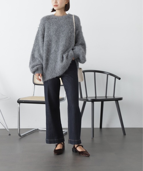 FREE'S MART（フリーズマート）の「◆［ＷＥＢ限定カラー］ウール混シャギークルーニット（ニット/セーター・レディース・イエロー/ブルー/オレンジ/チャコール・FREE）」の8枚目の写真