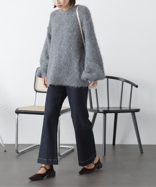 FREE'S MART（フリーズマート）の「◆［ＷＥＢ限定カラー］ウール混シャギークルーニット（ニット/セーター・レディース・イエロー/ブルー/オレンジ/チャコール・FREE）」の10枚目の写真