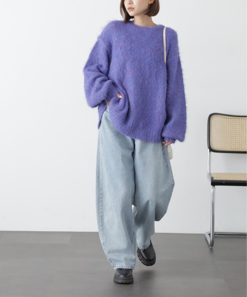 FREE'S MART（フリーズマート）の「◆［ＷＥＢ限定カラー］ウール混シャギークルーニット（ニット/セーター・レディース・イエロー/ブルー/オレンジ/チャコール・FREE）」の18枚目の写真