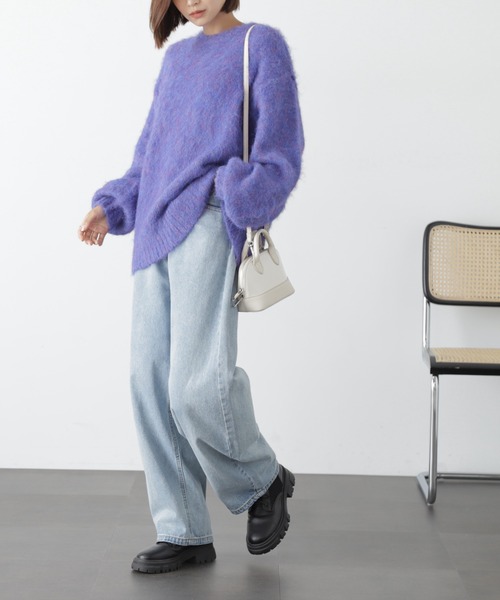 FREE'S MART（フリーズマート）の「◆［ＷＥＢ限定カラー］ウール混シャギークルーニット（ニット/セーター・レディース・イエロー/ブルー/オレンジ/チャコール・FREE）」の20枚目の写真