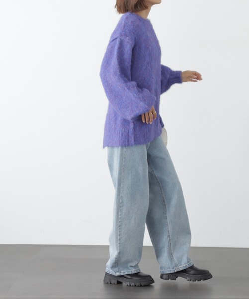 FREE'S MART（フリーズマート）の「◆［ＷＥＢ限定カラー］ウール混シャギークルーニット（ニット/セーター・レディース・イエロー/ブルー/オレンジ/チャコール・FREE）」の21枚目の写真