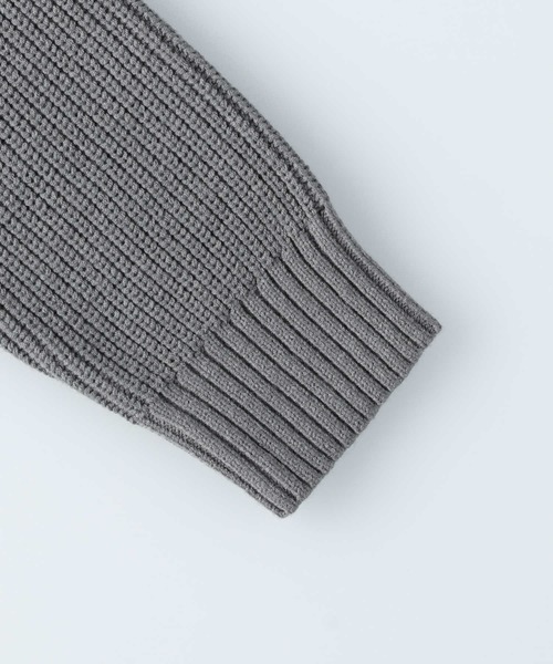 PLUS ONE（プラスワン）の「【PLUS ONE】【BENRY】畦編みハーフジップニット（ニット/セーター・メンズ・グレー/ブラック/オフホワイト・M/XL/L）」の6枚目の写真