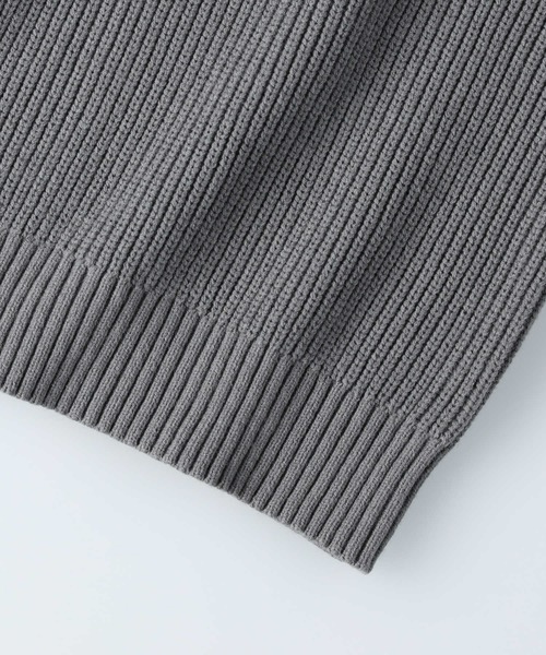 PLUS ONE（プラスワン）の「【PLUS ONE】【BENRY】畦編みハーフジップニット（ニット/セーター・メンズ・グレー/ブラック/オフホワイト・M/XL/L）」の7枚目の写真