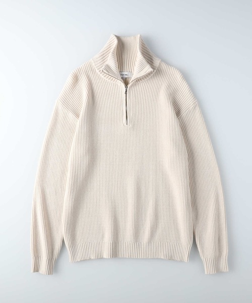 PLUS ONE（プラスワン）の「【PLUS ONE】【BENRY】畦編みハーフジップニット（ニット/セーター・メンズ・グレー/ブラック/オフホワイト・M/XL/L）」の17枚目の写真